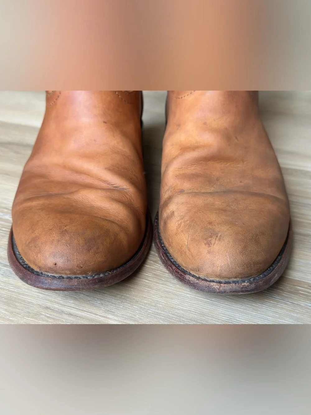 Rhodes Footwear Roper Leather Cowboy Boots Mens 10.5  Tan Brown Huckberry